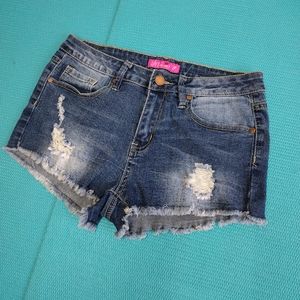 K's More Womens Jean Stretch Low Rise Shorts 9